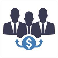 Beneficiary and data icon concept in blue filled color vector