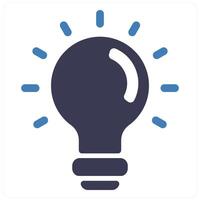Idea and creative icon concept in blue filled color vector
