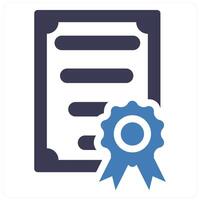 License and document icon concept in blue filled color vector