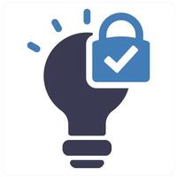 Intellectual and idea icon concept in blue filled color vector
