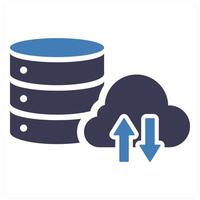 Big Data and data icon concept in blue filled color vector