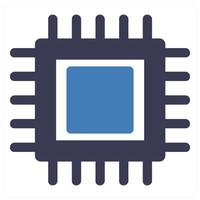 Hardware and cpu icon concept in blue filled color vector