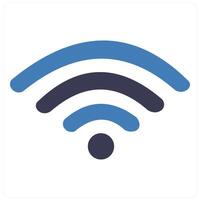 WIFI and signal icon concept in blue filled color vector