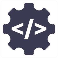 Programming and code icon concept in blue filled color vector