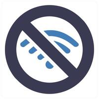 WIFI Error and wifi icon concept in blue filled color vector