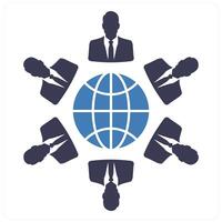 Diversity and combine icon concept in blue filled color vector