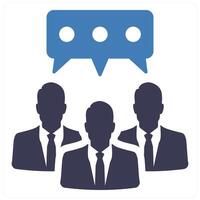 Dialect and interpreter icon concept in blue filled color vector