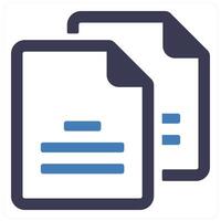 Text and paper icon concept in blue filled color vector