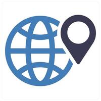 Geolocation and map icon concept in blue filled color vector