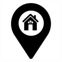 Home Location and map icon concept in black filled color vector