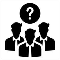 Customers questions and service icon concept in black filled color vector