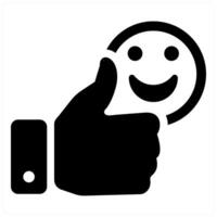 Satisfied and customer icon concept in black filled color vector