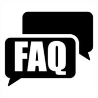 FAQ and help icon concept in black filled color vector