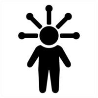 Multi Tasking and support icon concept in black filled color vector
