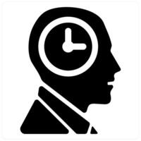 Patience and idea icon concept in black filled color vector