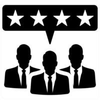 Customer Satisfaction and service icon concept in black filled color vector