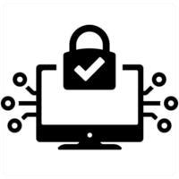 Security and secure icon concept in black filled color vector