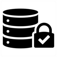 Data Security and privacy icon concept in black filled color vector