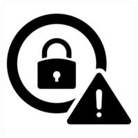 Security Warning and alert icon concept in black filled color vector