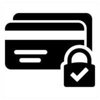 Secure Payment and payment security icon concept in black filled color vector