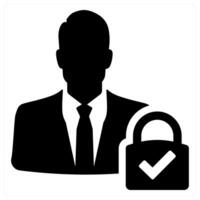 User Access and secure icon concept in black filled color vector