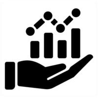 Data Analytics and business icon concept in black filled color vector