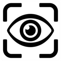 Eye Scan and biometric icon concept in black filled color vector