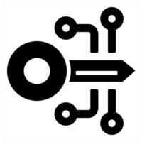 Encryption and data icon concept in black filled color vector