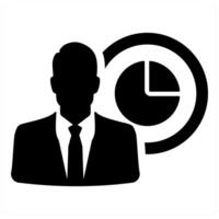 Data Analyst and business icon concept in black filled color vector