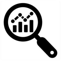 Data Analysis and big data icon concept in black filled color vector
