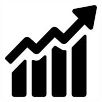 Data Chart and analytics icon concept in black filled color vector