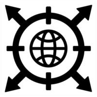 Network and connection icon concept in black filled color vector