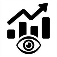 Predicitive analytics and analytics icon concept in black filled color vector