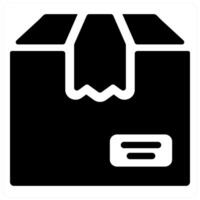 Parcel and package icon concept in black filled color vector