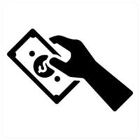 Payment and money icon concept in black filled color vector