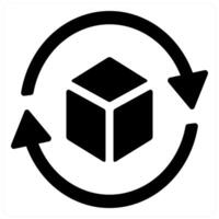 Delivery process and processing icon concept in black filled color vector