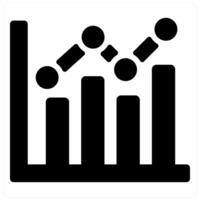 Analytics and analysis icon concept in black filled color vector