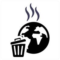 Pollution and environment icon concept in black filled color vector