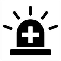 Emergency and alert icon concept in black filled color vector