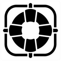 Lifebuoy and life saver icon concept in black filled color vector
