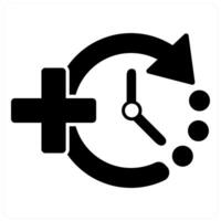 Survival and timer icon concept in black filled color vector