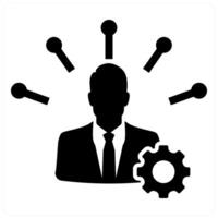 Skills Development and abilities icon concept in black filled color vector