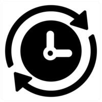 Flexible Hours and time icon concept in black filled color vector