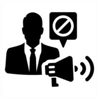 Censorship and censor concept in black filled color vector
