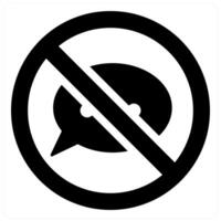 Prohibited and blocked message icon concept in black filled color vector