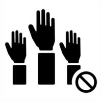 Revolt and demanding icon concept in black filled color vector