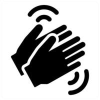 Applause and clap icon concept in black filled color vector
