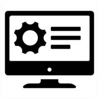 Software development and developer icon concept in black filled color vector