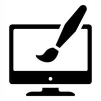 Graphic Design and web graphics icon concept in black filled color vector