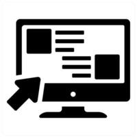 User Interface and user icon concept in black filled color vector